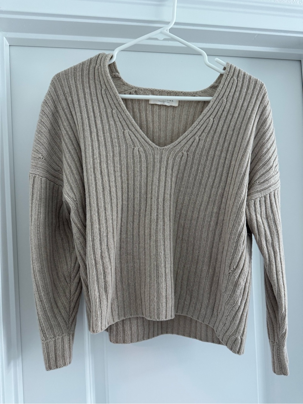Everlane V-Neck Sweater - Beige